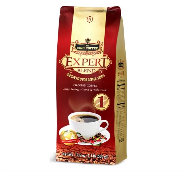 King-coffee-Expert-Blend-1-Tui-500gr-EV.jpg Cà Phê Rang Xay Expert Blend 1 KING COFFEE - Túi 500g