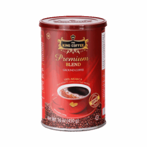 King-coffee-Premium-Blend-lon-450gr-EV.png Cà Phê Rang Xay Premium Blend KING COFFEE - Lon 450g